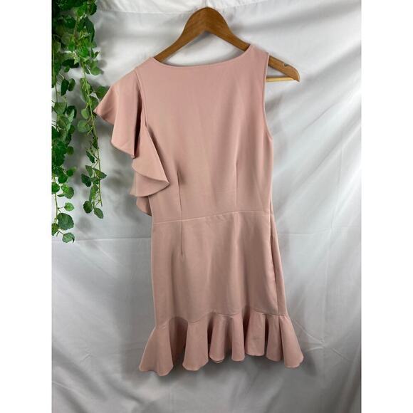 Miss Selfridge One Shoulder Ruffle Hem Dress 6 - Picture 6 of 6